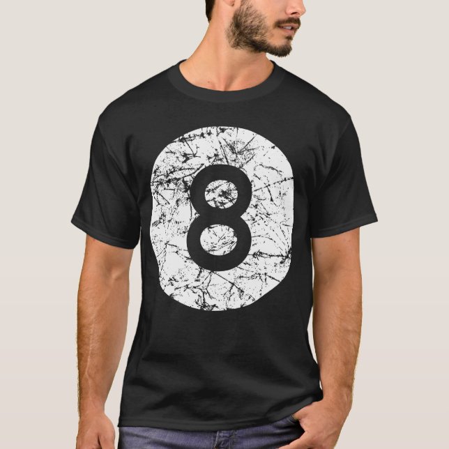 Camiseta Bola 8 bolas/oito - resistida (Frente)