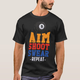 Camiseta Bola 8 do Jogador de Piscina Billiards Aim Shoe