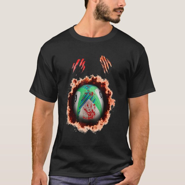 Camiseta bola assustadora de rúgbi do jogador de zumbi (Frente)