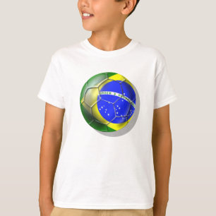 Camiseta Bola brasileira da bandeira do futebol da samba de
