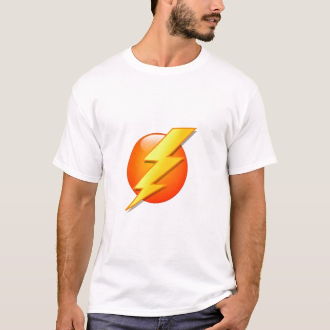 Camiseta Bola da laranja do ícone do relâmpago (Frente)