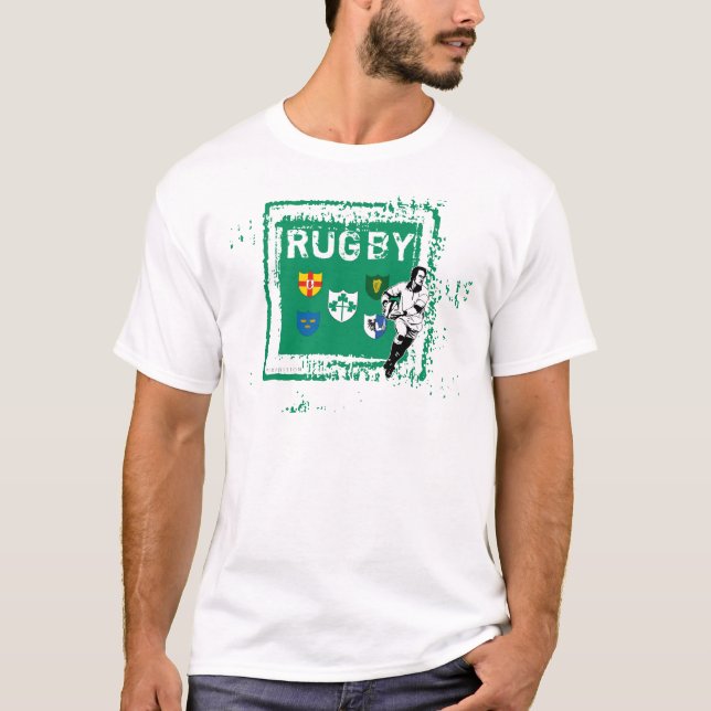 Camiseta Bola da passagem do t-shirt dos fãs do rugby de (Frente)