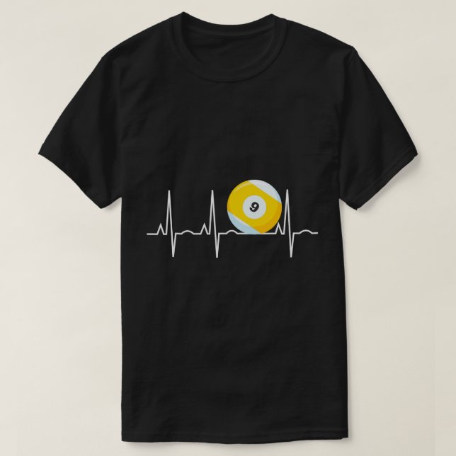 Camiseta Bola de 9 Pulsações - Batimento Cardíaco do Jogado (Frente do Design)