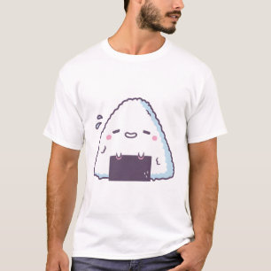 Camiseta Bola de Arroz Japonesa Cute Shy Onigiri