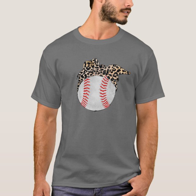 Camiseta Bola de Baseball com Banda Leopardo Bandana Baseba (Frente)