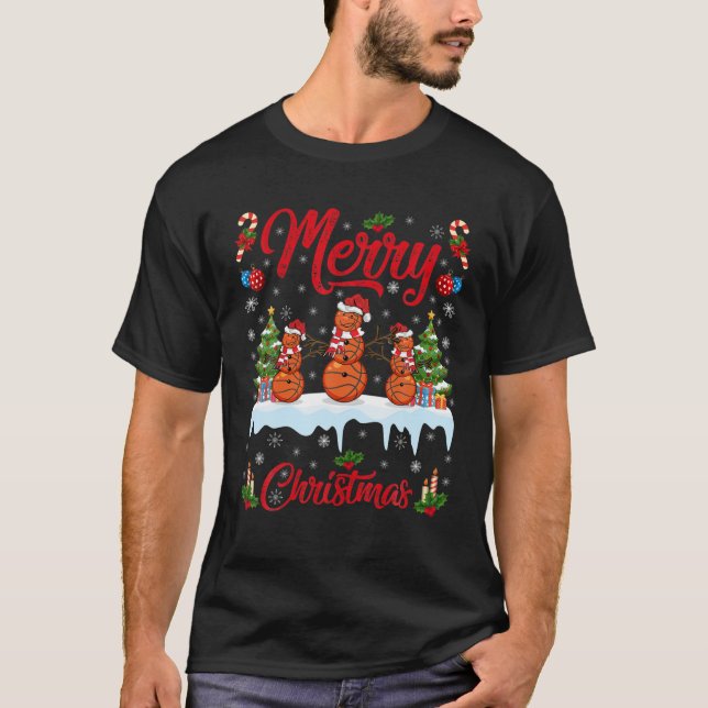 Camiseta Bola de Basquete Chris Gift Snowman (Frente)