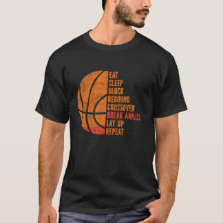 Camiseta Bola de Basquete Come Bloqueio de Sono Cruzando