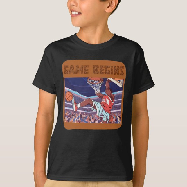 Camiseta bola de basquete começa T-Shirt (Frente)