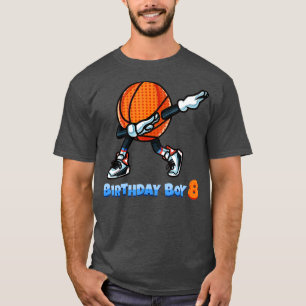 Camiseta Bola de Basquete Funny Dabbing 8th Birday Boy 8Y