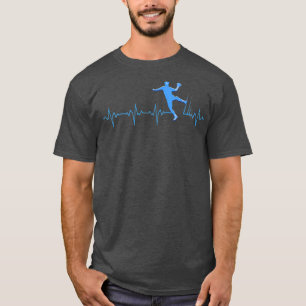 Camiseta Bola de batimento cardíaco do jogador de handebol