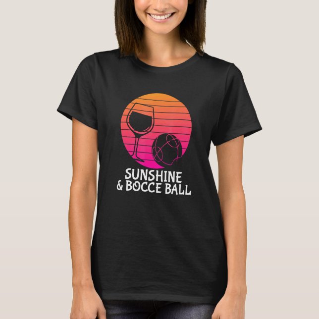 Camiseta Bola de Bocce - Beber Vinho Sol Bola de Bocce (Frente)