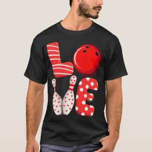 Camiseta Bola de boliche de amor e grupo de pinos correspon