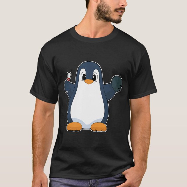 Camiseta Bola de boliche de Boliche pinguim (Frente)