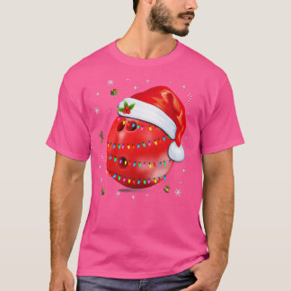 Camiseta Bola de Boliche de Natal Chapéu do Papai Noel Xmas