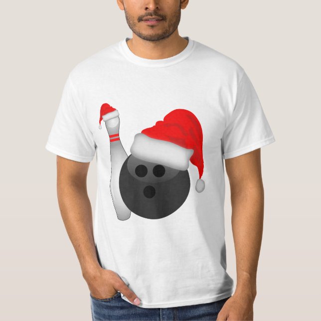 Camiseta Bola de boliche de Natal e Pino (Frente)