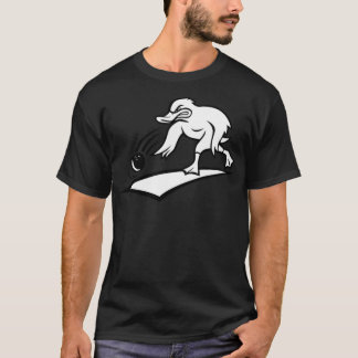 Camiseta Bola de boliche Duck Bowler Cartoon Black and blac