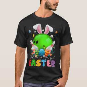 Camiseta Bola de boliche e pinos Coelhinhos Ouvem Páscoas M