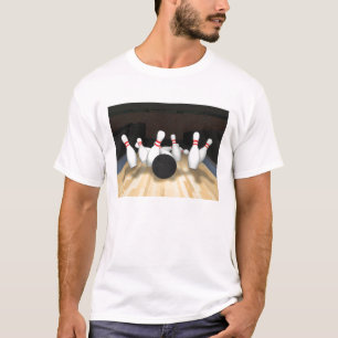 Camiseta bola de boliche e pinos: Modelo 3D: