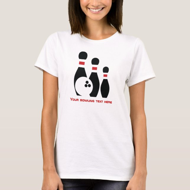 Camiseta Bola de boliche e pinos personalizados (Frente)