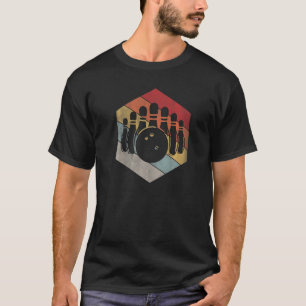 Camiseta Bola de boliche E Pinos Vintagem Geométrica