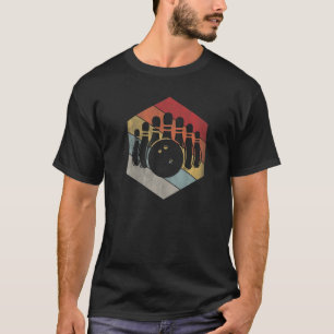 Camiseta Bola de boliche E Pinos Vintagem Geométrica
