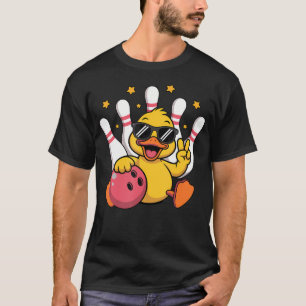 Camiseta Bola de Boliche Pato Engraçado Ave Gráfico Fofo An