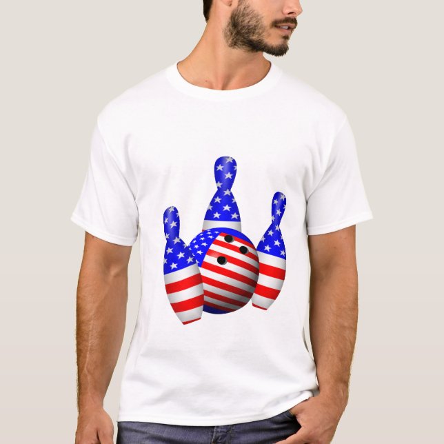 Camiseta Bola de boliche patriótica (Frente)