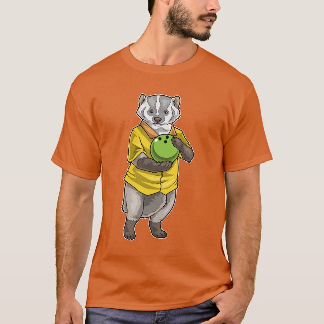 Camiseta Bola de boliche texugo de boliche (Frente)
