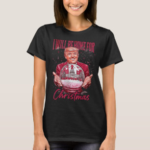 Camiseta Bola de discoteca engraçada Trump Estarei em casa
