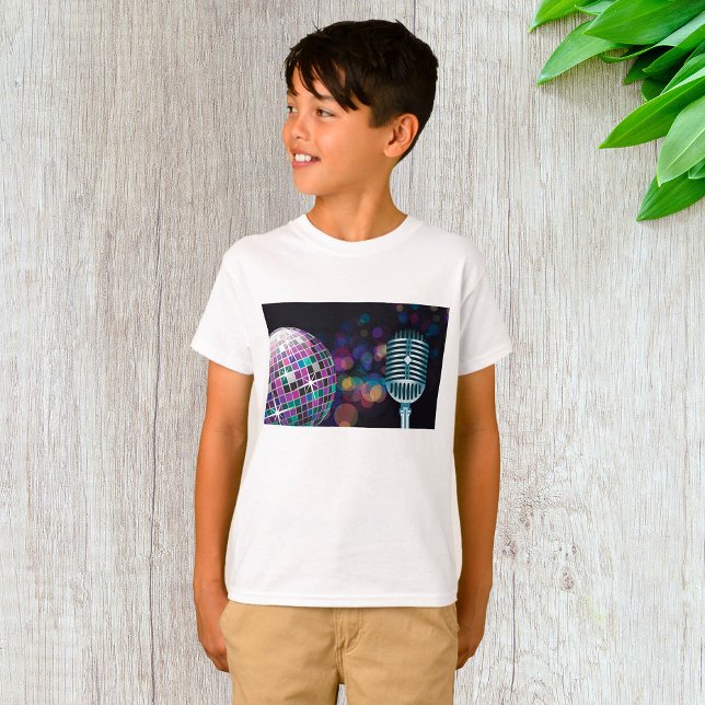 Camiseta Bola de Discoteca Retro e Microfone Antigo (Criador carregado)