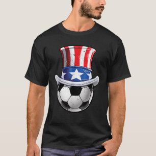 Camiseta Bola de Futebol 4 de julho Tio Sam Men Women Ameri