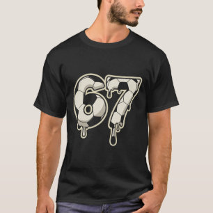 Camiseta Bola de Futebol 6 7 Drip Gráfico Seis Sete Meme