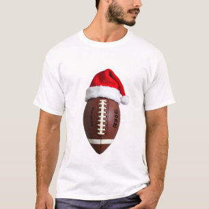 Camiseta Bola de Futebol Americano de Natal com Chapéu de P