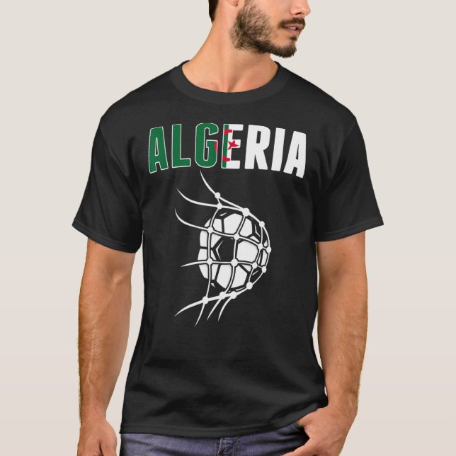 Camiseta Bola De Futebol Argélia Em Apoio Líquido Ao Calçad (Frente)