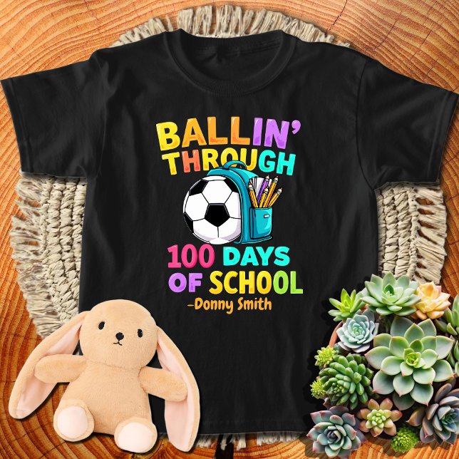 Camiseta Bola de Futebol Ballin por 100 dias de escola (Criador carregado)