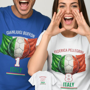 Camiseta Bola de Futebol Bandeira Nacional da Itália Patrim