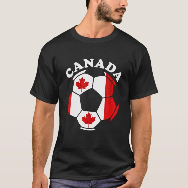 Camiseta Bola de Futebol Canadense Bandeira do Canadá Orgul (Frente)