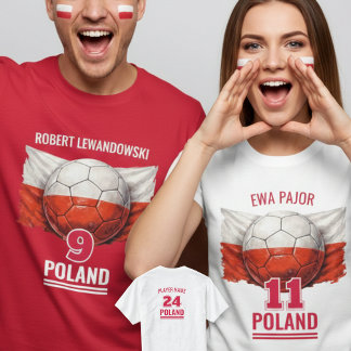 Camiseta Bola de Futebol com a Bandeira Nacional da Polônia