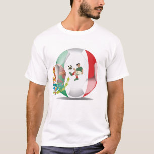 Camiseta Bola de Futebol com Arte da Bandeira Mexicana