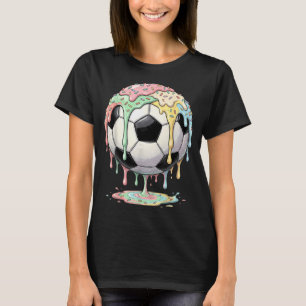 Camiseta Bola de Futebol com Gotejamento de Sorvete Meninos