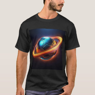 Camiseta Bola De Futebol Como Planeta Saturno, Design De Es
