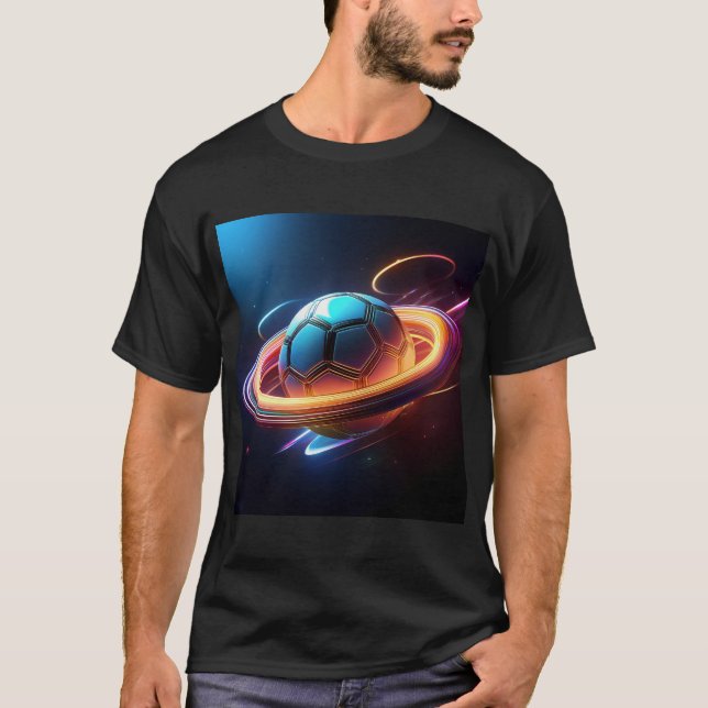 Camiseta Bola De Futebol Como Planeta Saturno, Design De Es (Frente)