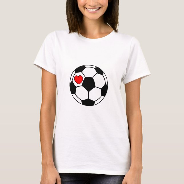 Camiseta Bola de Futebol (Coração Vermelho) (Frente)
