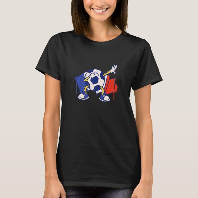 Camiseta Bola de Futebol da Bandeira Francesa Dabbing na Fr (Frente)