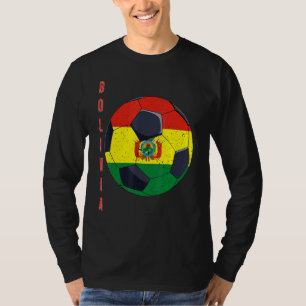 Camiseta Bola de Futebol da Bolívia Bandeira Boliviana Fute