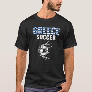 Camiseta Bola de futebol da Grécia na rede do gol  Suporte 