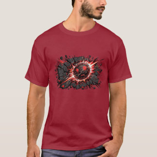 Camiseta Bola de Futebol de Lava Explosiva Design de Arte C