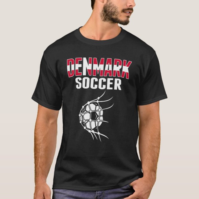 Camiseta Bola De Futebol Dinamarquesa No Net Goal Football  (Frente)