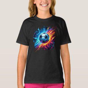 Camiseta Bola de Futebol Elétrico Futurista Relâmpago