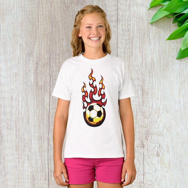 Camiseta Bola De Futebol Em Fogo (Criador carregado)